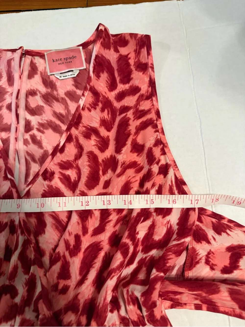 Kate Spade Panthera Tie Waist Jumpsuit Red Leopard Print Size Medium